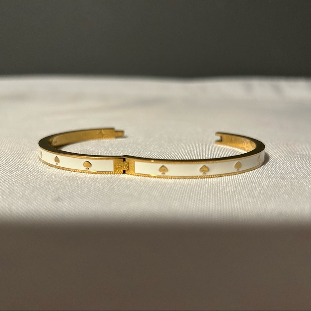 kate spade Gold and White Spade Hinge Bracelet